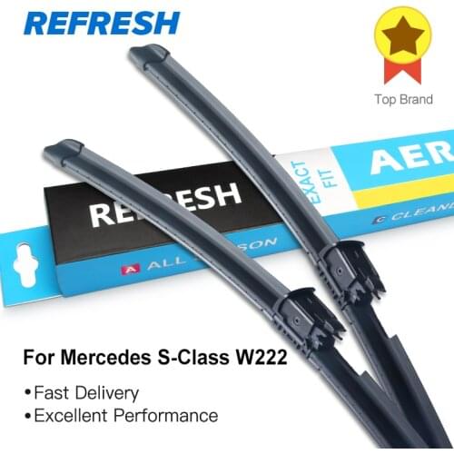 REFRESH Windshield Wiper Blades 2228201145 with Spray Bar & Heated Washer System for Mercedes Benz S Class W222 S550 S63 S65