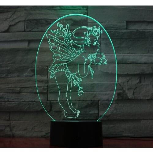 Bluetooth Night Light LED 3D Neon Lamp Angel Nightlight Lamp 16 Color Changing with Remote Control Mothers Day Gift