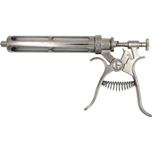 Veterinary Animal Continuos Injection Syringe Revolver 10/20/30/50ml Stainless Steel Vaccination Gun Automatic for Cow Pig Shee