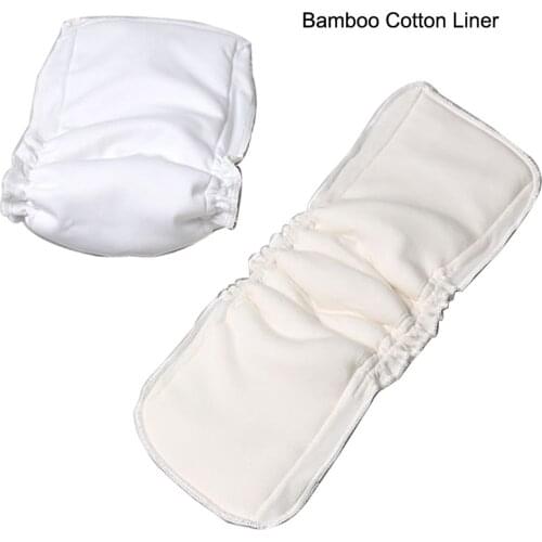 Waterproof PUL Bamboo Cotton Inserts With Double Gussets [10pcs A Parcel ] Nappy Insert 5 Layers Well Quality Bamboo Diaper Pads