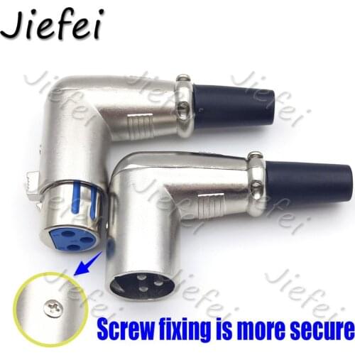 High quality 3 Pin XLR Female or Male Jack Connector Mic Microphone Cable Right Angle 90 Degree 3pin