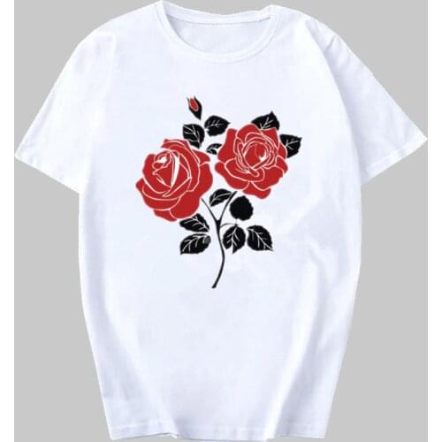 Womens T-shirt casual Harajuku floral print top T-shirt summer female retro T-shirt short sleeve T-shirt ladies clothing