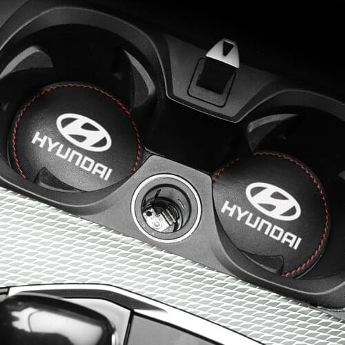 1pcs Car Cup Holder Coaster Non slip Pad Mat Interior Decoration For Hyundai Solaris ix35 i20 i30 i40 Tucson CRETA Santa