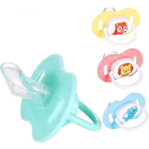 1PCs Appease Pacifiers Baby Cotton Animals Printing Safe Food Grade Silicone Cute Baby Round and Flat Nipples Pacifiers