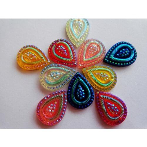 100pcs 13*18mm mixed colour crystal sew on Rhinestonem water drop shape faltback 100pcs/bag