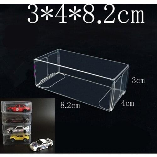 100Pcs/Lot 3x4x8.2cm Transparent PVC Small Car Mold Display Folding Boxes/Birthday and Party Gifts Packing Clear Plastic Box