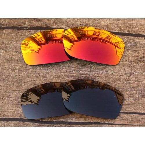Vonxyz 2 Pairs Ruby Mirror & Bronze Brown Polycarbonate Replacement Lenses for-Oakley Fives Squared Frame
