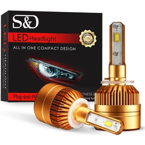 S&D 2Pcs H27 880 881 LED Headlight Car Bulbs light bulbs for auto Replacement Fog Lights Super bright White 6000K 12V