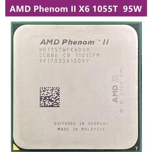 AMD Phenom – prise Six cœurs AM3, II X6 1055T 1055 2.8Ghz, 6M, 95W, AM3, AM2 + 938 broches