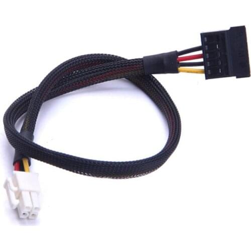 Angitu Black Sleeved 4Pin ATX to SATA Power Cable For Lenovo Q77 Q75 HDD Motherboard