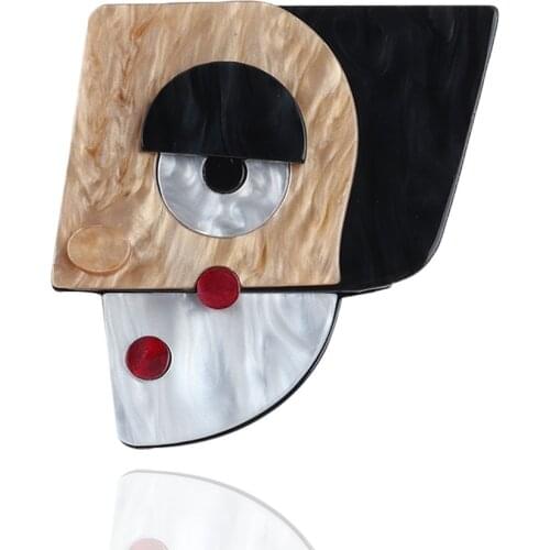 New Fashion Cute Cartoon Abstract Human Face Brooch For Women Girls Acrylic Brooches Badge Punk Party Jewelry Christmas Gifts