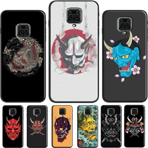 Japanese Samurai Oni Mask Case For Xiaomi Redmi Note 8 9 Pro Note 9S 8T 9 9C 9A 9T Cover For Redmi Note 10 Pro Shell