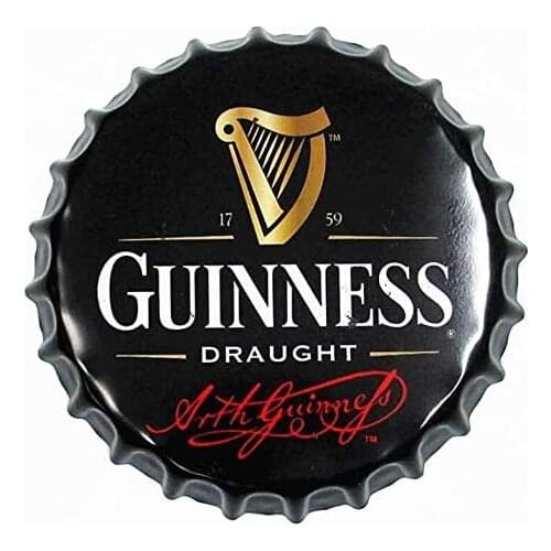 Decorative Bottle Caps Coffee Beer Bar Metal Signs 13.8 Inch Plat Decor Wall Art Plaque Vintage Home Decor