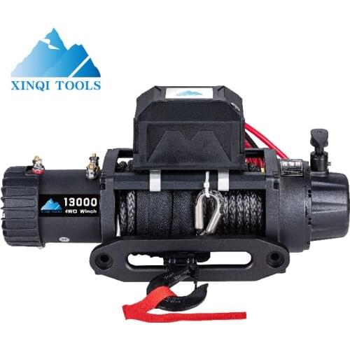 XINQI New Design 4WD 13000LB 12V 24V Electric Winch With Synthetic Rope For Outdoor Offroad Auto