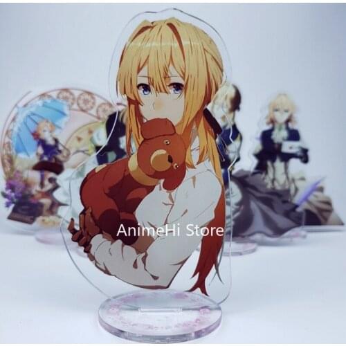 Anime Violet Evergarden Figure Cosplay Toy Lux Sibyl Cattleya Baudelaire Acrylic Action Stand Model Doll 15cm
