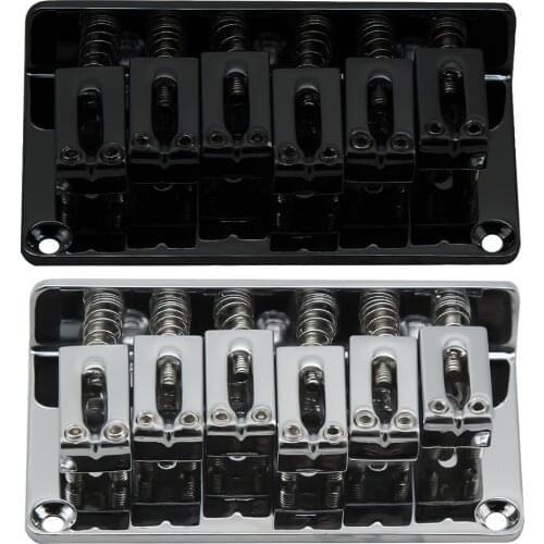 FLEOR Zinc Saddle Fixed Top Load Hardtail Guitar Bridge 73*40mm for 6 Strings ST Guitar,Black or Chrome Color