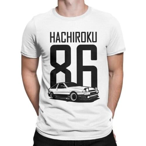 Initial D T Shirts Men AE86 Hachiroku Car Unique Design Anime Tshirt Fujiwara Tofu Clothing Novelty Tee Shirt Plus Size T-Shirts