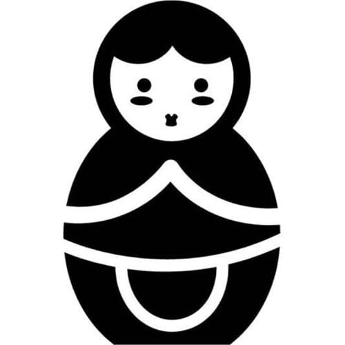 9.8cm*15.5cm Babushka Nesting Doll Fashion Car Styling Stickers Decals Black/Silver S3-6663