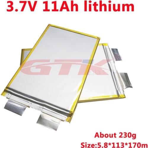 GTK 11Ah 3.7v lithium polymer battery 11000mah 25C rate Not 3.2v lifepo4 For diy 24v 36v 11ah 22ah electric bike scooter battery