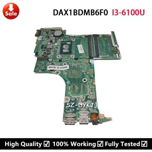 For HP Pavilion Notebook 15-AB 15T-AB Laptop Motherboard with i3-6100U 830596-001 830596-501 830596-601 Mainboard