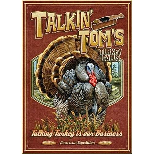MMNGT American Expedition Tin Sign - Talkin' Toms Turkey Calls TIN Sign 7.8X11.8 INCH