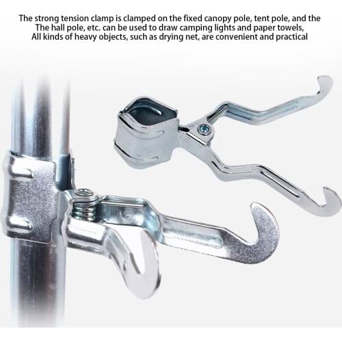 Multi-Functional Clamp On Lantern Hanger Clip Holder Light Lamp Hanging Hook For Tent Pole Hook Outdoor Camping Hiking Equipment