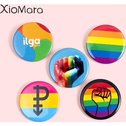 ILGA Rainbow Enamel Pins Fashion Equal Right to Love Brooches Lapel Badges Wholesale Pin Jewelry Gifts for Friends