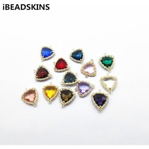 New arrival! 20x17mm 50pcs Crystal glass Triangle Connectors for Jewelry Findings Earrings parts,hand Made Earrings Jewelry DIY