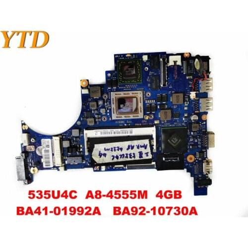 Original for Samsung 535U4C Laptop motherboard 535U4C A8-4555M 4GB BA41-01992A BA92-10730A tested good free shipping