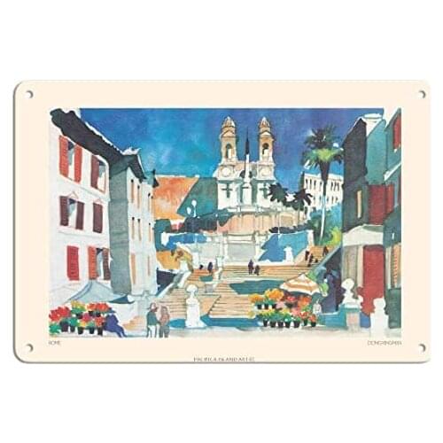 Rome The Eternal City - Pan American World Airways - Airline by Dong Kingman Metal Tin Sign