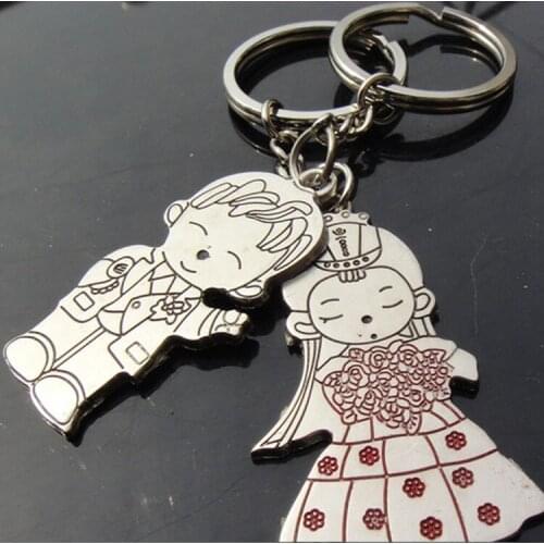 Wedding Gifts Lovers Keychain Romantic Cute Car Key Chain Ring Cover Holder Trinket Chaveiro Llaveros Mujer Hombre Sleutelhanger