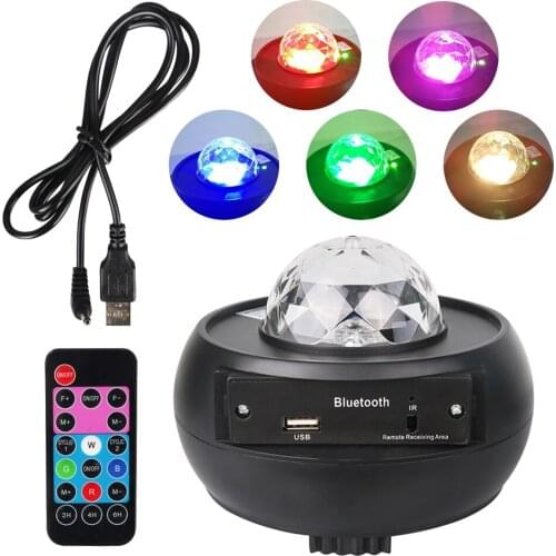 9 Colors LED Starry Sky Projector Light USB Powered Music Bluetooth Remote Control Decorative Night Lamp for Stage Party Bedroom