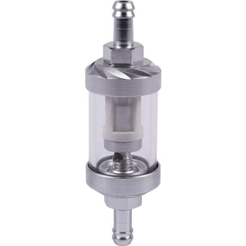 Universal Chrome Gl Fuel Petrol crude oil engine Inline Filter 5/16 "8mm Silver