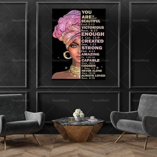Black Girl Magic Poster - Black Girl You Are Beautiful Victorious Enough Created Strong Amazing Poster, Black Queen Poster