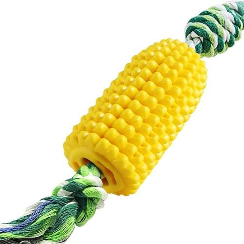 Dog Chew Toys New Upgrade, Corn Molar Dog Toys, Tough Chew Toys, Toothbrush Dog Toys with Rope, Bite Resistance for Dog Teeth Cl