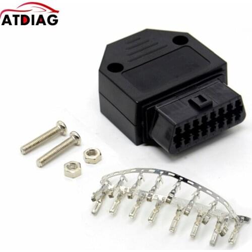1pcs OBD2 16Pin Female Connector OBDII J1962F Shell Adapter OBD Connector Plug+Shell+Terminal+Screw Diagnostic Tool