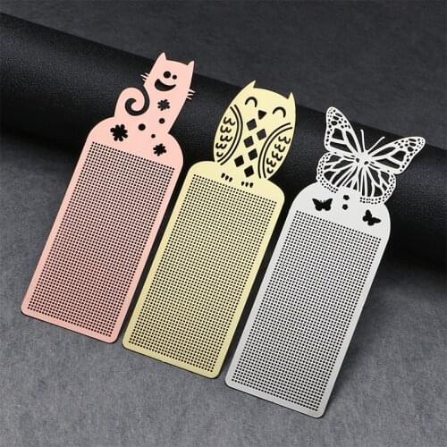 1pc Butterfly Owl DIY Cross Stitch Bookmark Metal Silver Golden Needlework Embroidery Crafts Counted Cross-Stitching Kit Craft