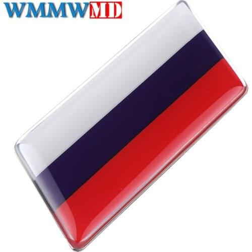 1pcs Car styling 3D PVC+Aluminum alloy Car Stickers Russia Flag badge Badge Emblems Decal Decor 3M sticker Auto Accessories