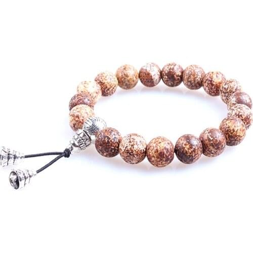 10mm Brown Natural stone beads Charm Stretch Rope Bracelet For Men&Women