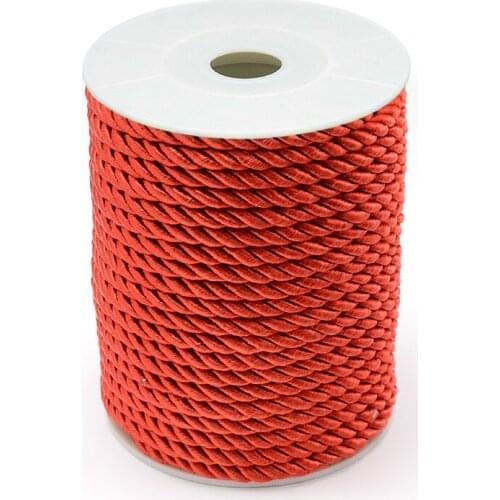 20yards/roll 5mm Nylon Thread 3-Ply Red Cord String for Jewlery Making DIY Bracelet Necklace Accessories Findings