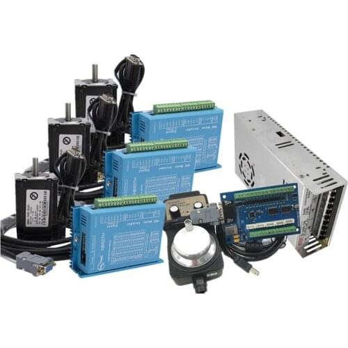 3 axis Closed loop motor kit: nema 23 Stepper motor Closed Loop system+servo Drive+5-axis MACH3 board with Control handwheel