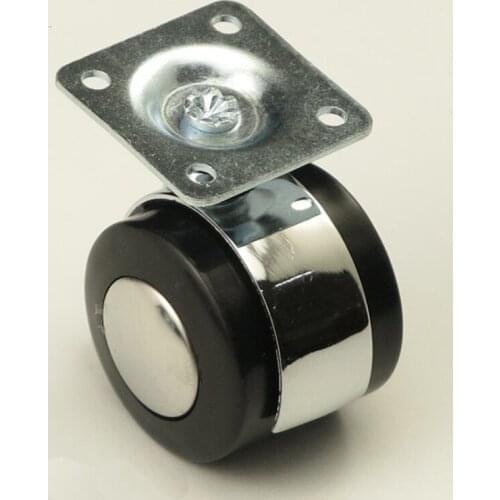 4PCS Black 40mm Flat Round Alloy Sofa Furniture Casters Swivel Casters