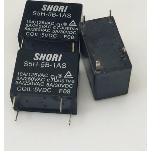 50pcs New stock S5H-5B-1AS 5VDC 4-pin 10A relay