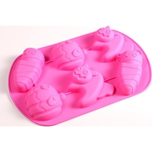 6-hole Insect Monster Animal Series Cake Pudding Mold Handmade Soap Plaster Silicone Mold Cake Decorating Tools Chocolate Mold