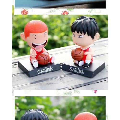 Anime Slam Dunk Shohoku Hanamichi Rukawa Kaede Anime Car Decoration 13CM Action Figure Basketball Collectible Model Doll Toy