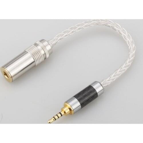 Audiocrast 10cm 2.5mm TRRS Balanced to 4.4mm Balanced Female 7N OCC Silver Plated Audio Adapter Cable