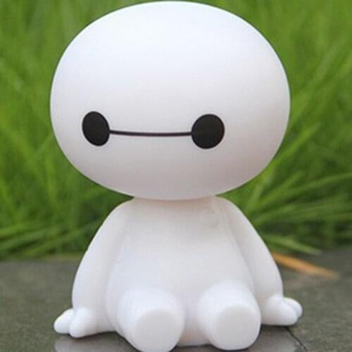 Car Ornament Cute Shaking Head Baymax Robot Doll Automotive Decoration Auto Interior Dashboard Bobble Head Toys Gift Ornaments