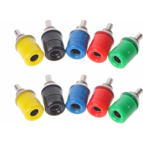 BGEKTOTH 10 Pcs 5 Color 4mm Female Banana Plug Socket Connector Binding Post Audio Terminal