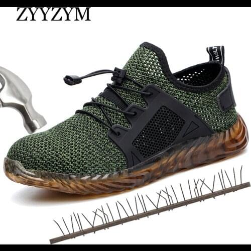 ZYYZYM Steel Toe Shoes Men Safety Boots Industrial & Construction Men Work Safety Shoes Anti-piercing Protection Outdoors Boots