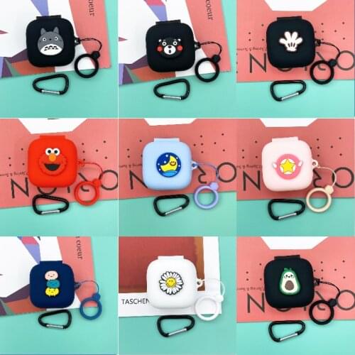 For oppo w51 case,Silicone Cartoon Case for OPPO Enco W51 TWS Earphone Bluetooth Headset Protective Cover Anti-lost Buckle